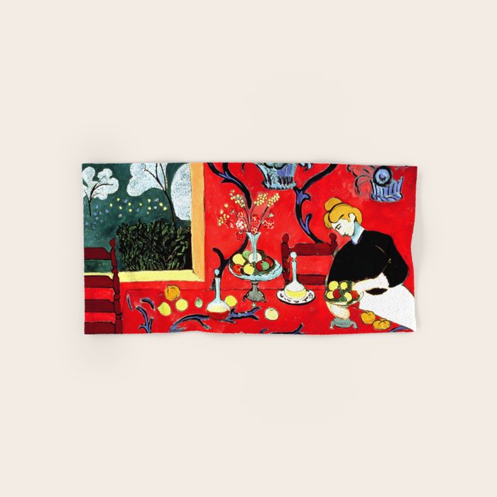 Matisse - The Dessert, Harmony in Red, 1908 Artwork Bath Towel Gallery Image 1