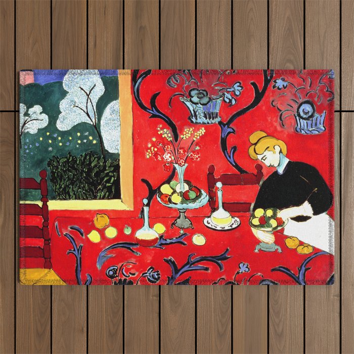 Matisse - The Dessert, Harmony in Red, 1908 Artwork Outdoor Rug Gallery Image 1