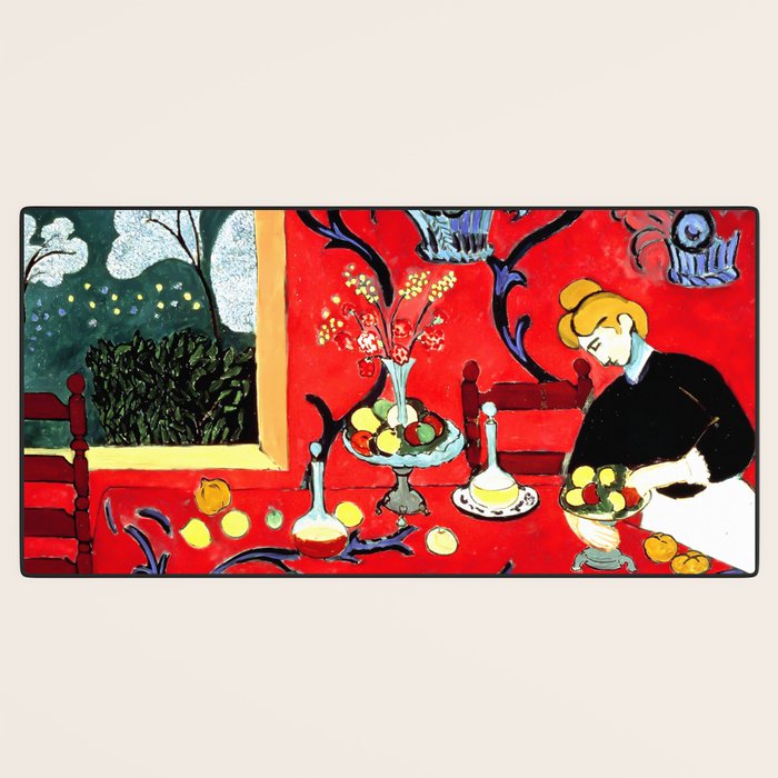Matisse - The Dessert, Harmony in Red, 1908 Artwork Desk Mat Gallery Image 3