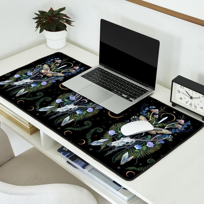 Deer Skull Crystals Garden Desk Mat Gallery Image 2