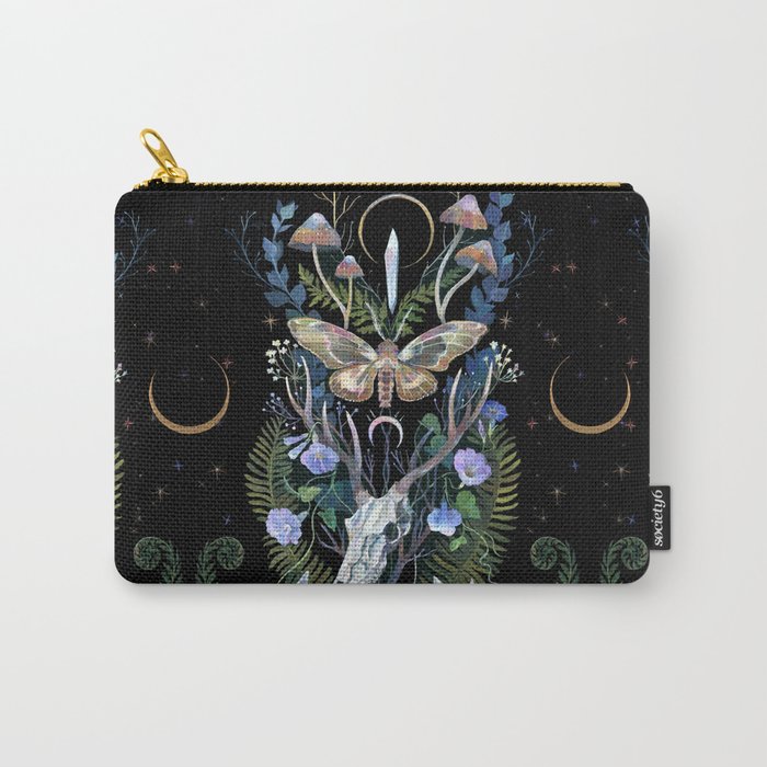 Deer Skull Crystals Garden Carry All Pouch Gallery Image 1