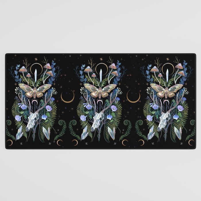 Deer Skull Crystals Garden Desk Mat Gallery Image 3