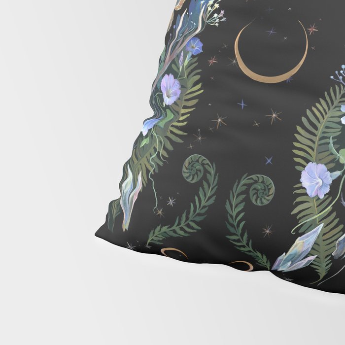 Deer Skull Crystals Garden Pillow Sham Gallery Image 4