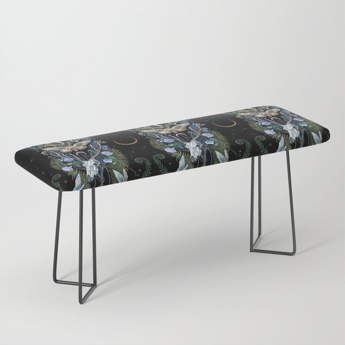 Deer Skull Crystals Garden Bench Gallery Image 1
