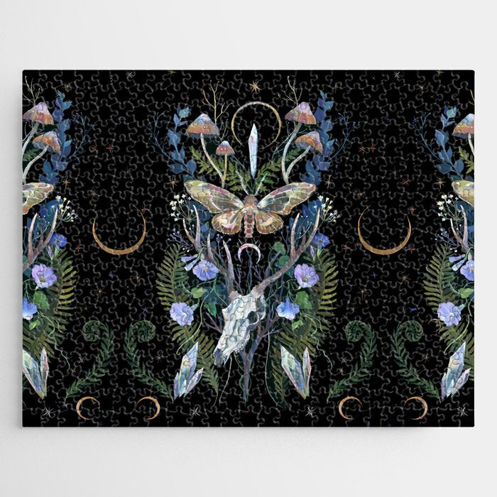 Deer Skull Crystals Garden Jigsaw Puzzle Gallery Image 1