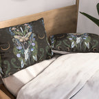 Deer Skull Crystals Garden Pillow Sham Gallery Image 2