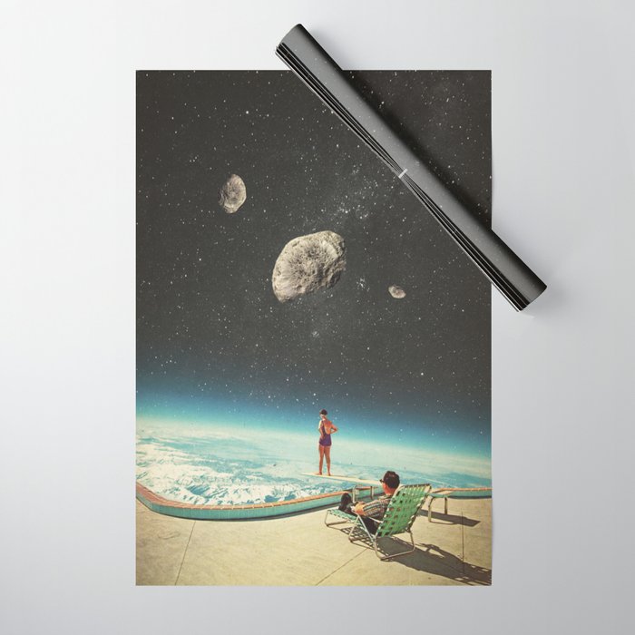 Summer with a Chance of Asteroids Wrapping Paper Gallery Image 1