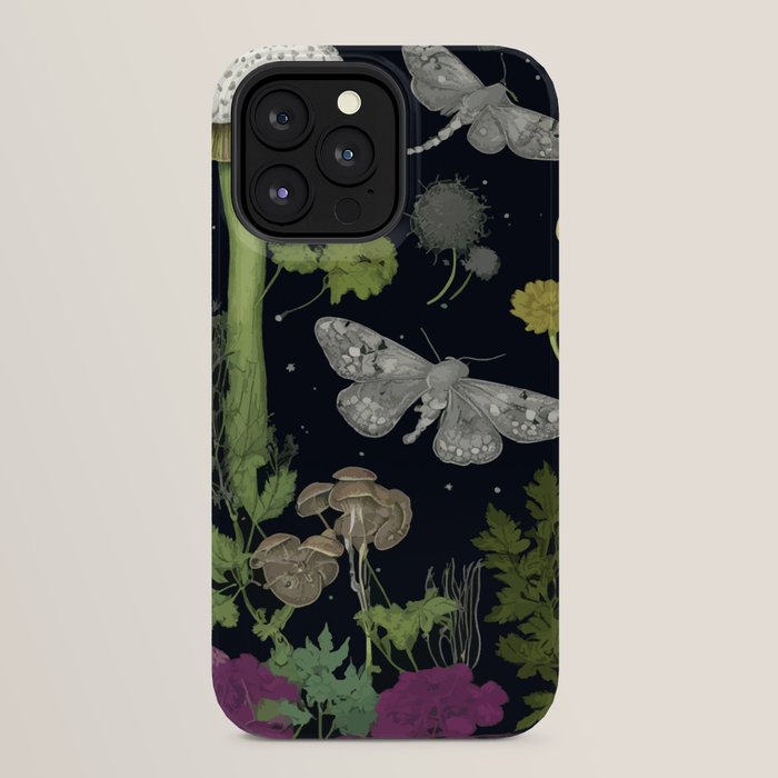 Mystery Night Garden with Moths Mushrooms and Hemlock iPhone Case Gallery Image 24