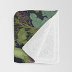 Mystery Night Garden with Moths Mushrooms and Hemlock Throw Blanket Gallery Image 3