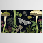Mystery Night Garden with Moths Mushrooms and Hemlock Tablecloth Gallery Image 2