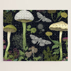 Mystery Night Garden with Moths Mushrooms and Hemlock Jigsaw Puzzle Gallery Image 1
