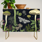 Mystery Night Garden with Moths Mushrooms and Hemlock Credenza Gallery Image 1