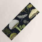 Mystery Night Garden with Moths Mushrooms and Hemlock Yoga Mat Gallery Image 1