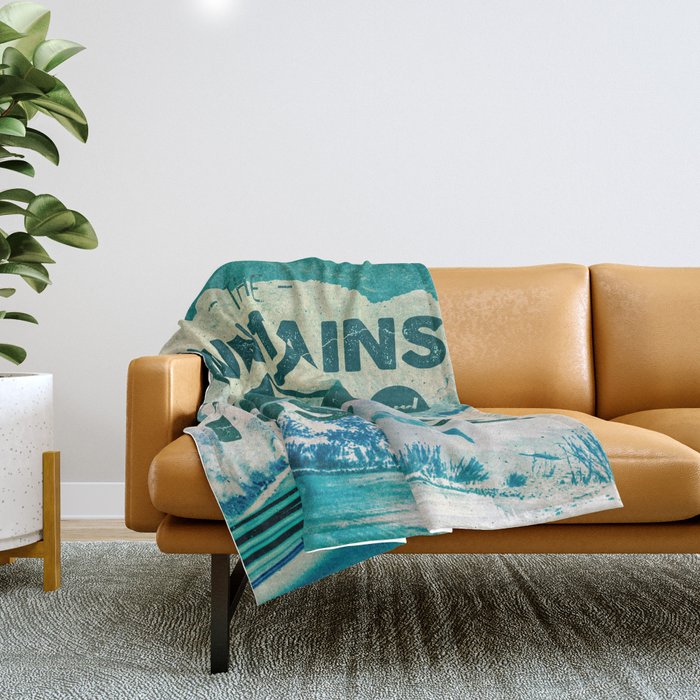 The Mountains are Calling & I Must Go Throw Blanket Gallery Image 1