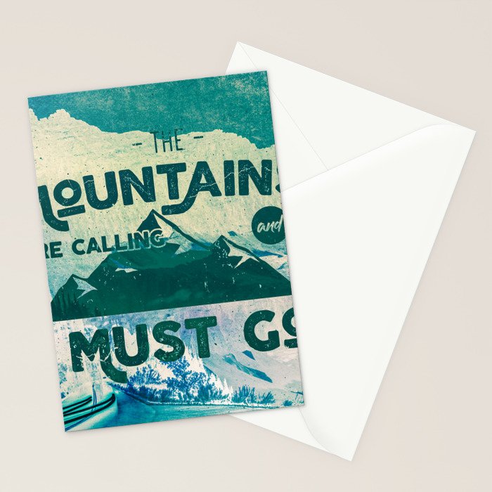 The Mountains are Calling & I Must Go Stationery Card Gallery Image 2
