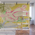 READING AMONG PALM TREES Wall Mural Gallery Image 1