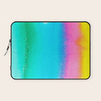 Rainbow, Watercolor Painting Abstract Colorful Fun, Urban Eclectic Contemporary Party Bohemian Laptop Sleeve Gallery Image 1
