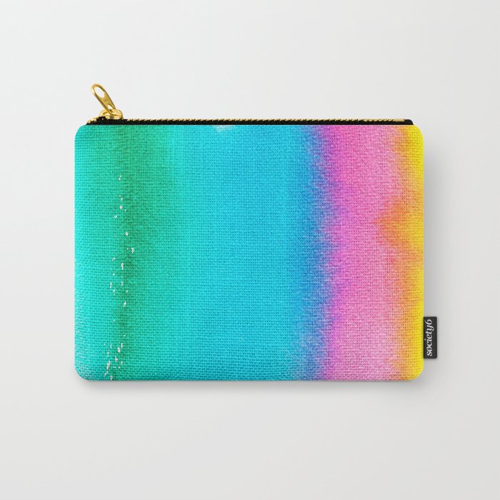 Rainbow, Watercolor Painting Abstract Colorful Fun, Urban Eclectic Contemporary Party Bohemian Carry All Pouch Gallery Image 1