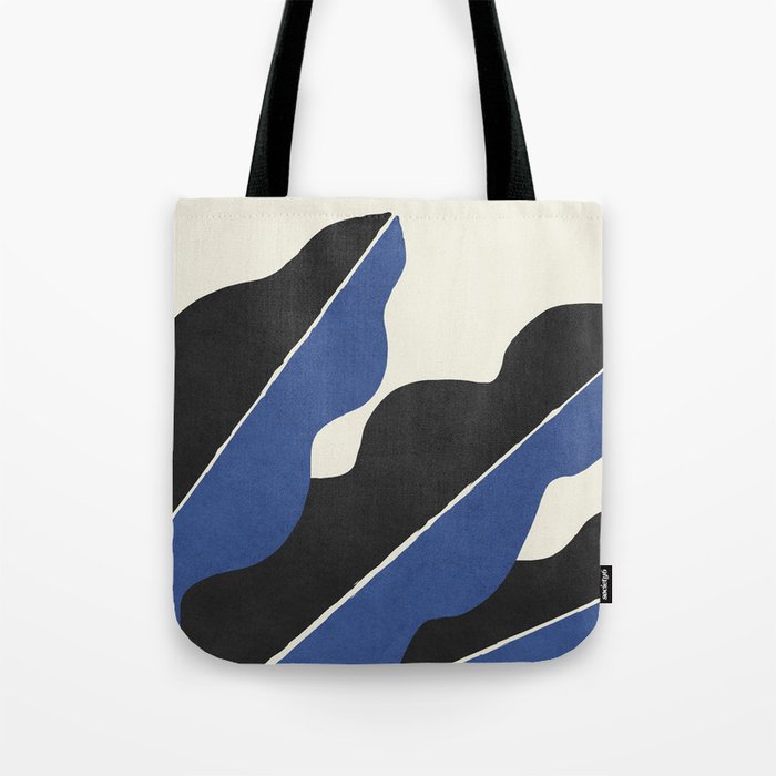 Color Block Abstract Leaf - Blue Black  Tote Bag Gallery Image 1
