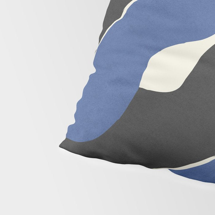Color Block Abstract Leaf - Blue Black  Pillow Sham Gallery Image 4
