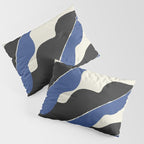 Color Block Abstract Leaf - Blue Black  Pillow Sham Gallery Image 3