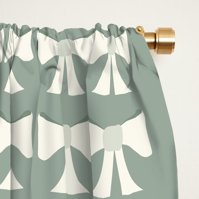 Vintage Bows XIV Green Sage Window Curtain Gallery Image 2