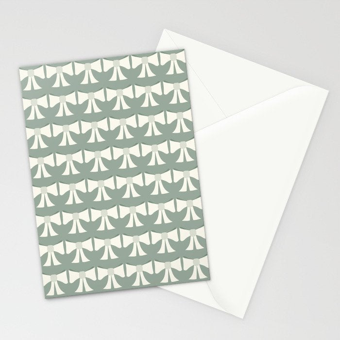Vintage Bows XIV Green Sage Stationery Card Gallery Image 2