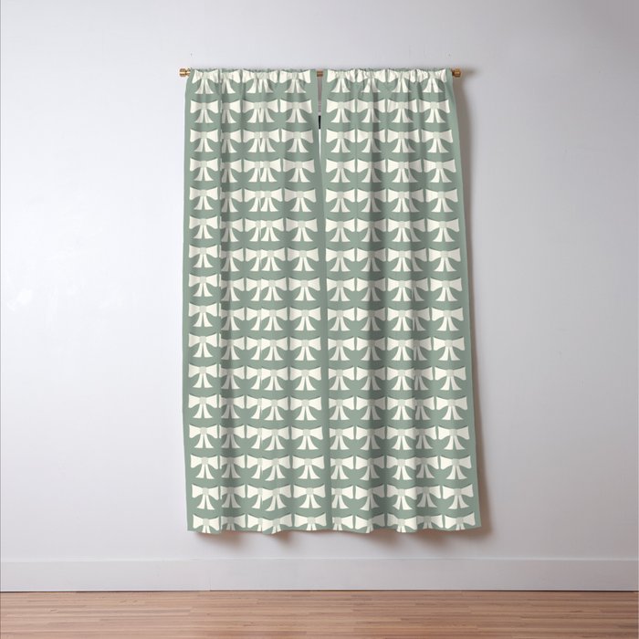 Vintage Bows XIV Green Sage Window Curtain Gallery Image 3