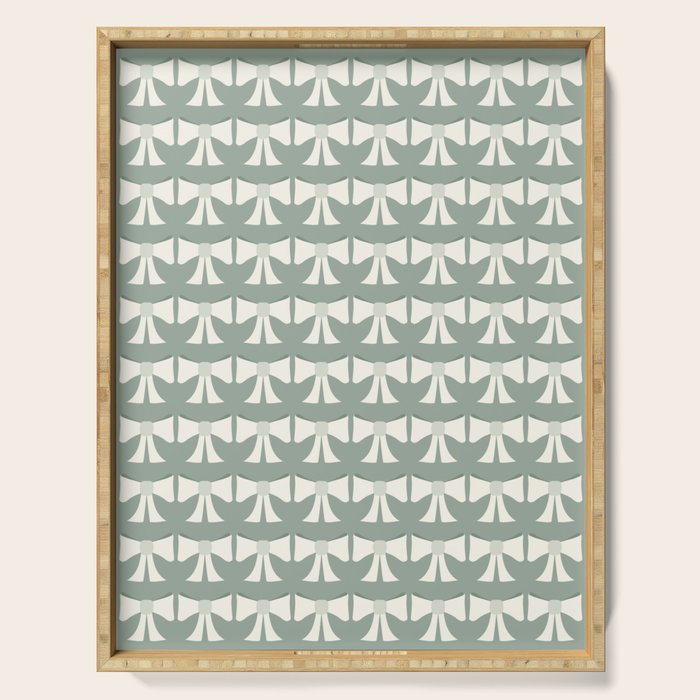 Vintage Bows XIV Green Sage Serving Tray Gallery Image 1