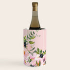Boho, Vintage, Floral Watercolor, Pink Roses Wine Chiller Gallery Image 1
