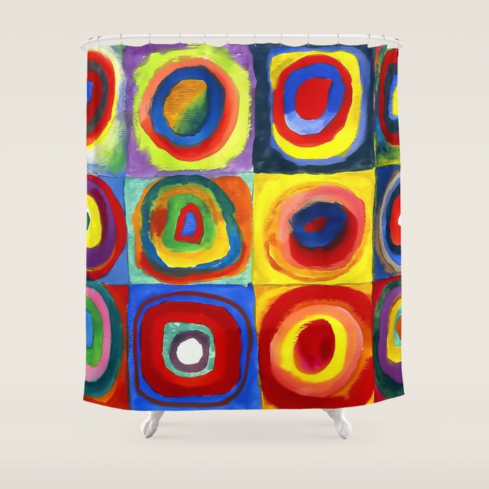 Kandinsky, Farbstudie - Quadrate und konzentrische Ringe, Color Study. Squares with Concentric Circles 1913 Shower Curtain Gallery Image 1