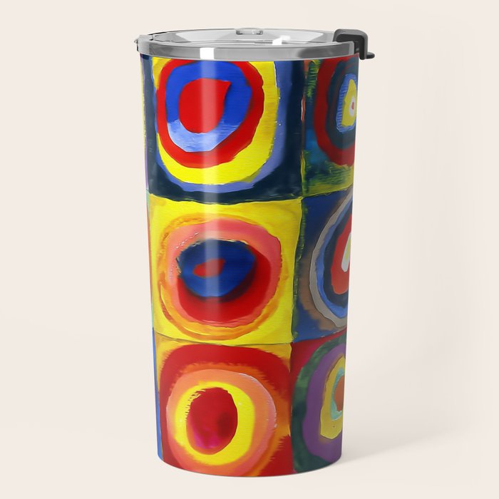 Kandinsky, Farbstudie - Quadrate und konzentrische Ringe, Color Study. Squares with Concentric Circles 1913 Travel Mug Gallery Image 2