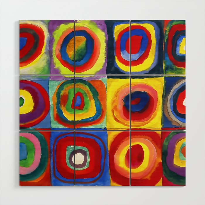 Kandinsky, Farbstudie - Quadrate und konzentrische Ringe, Color Study. Squares with Concentric Circles 1913 Wood Wall Art Gallery Image 1