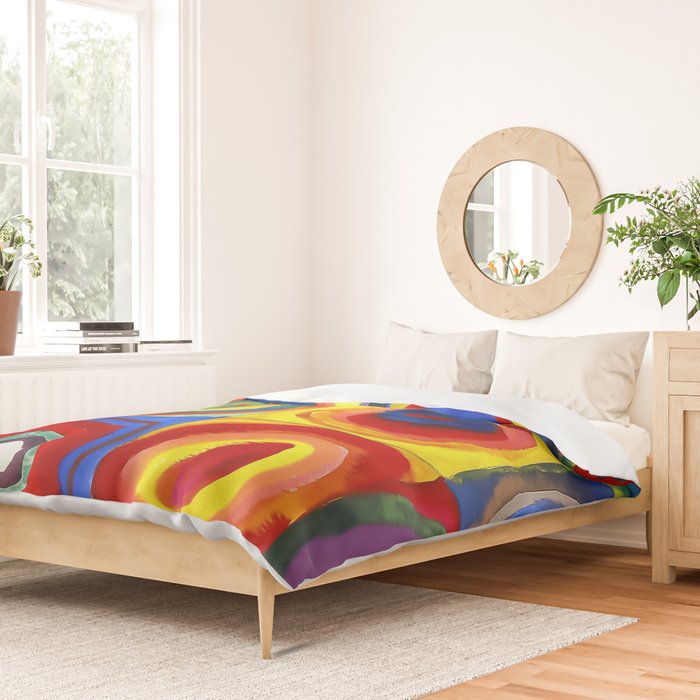 Kandinsky, Farbstudie - Quadrate und konzentrische Ringe, Color Study. Squares with Concentric Circles 1913 Duvet Cover Gallery Image 2