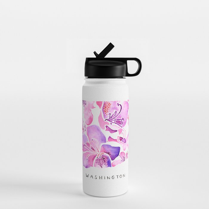Washington State Rhododendron Water Bottle Gallery Image 1