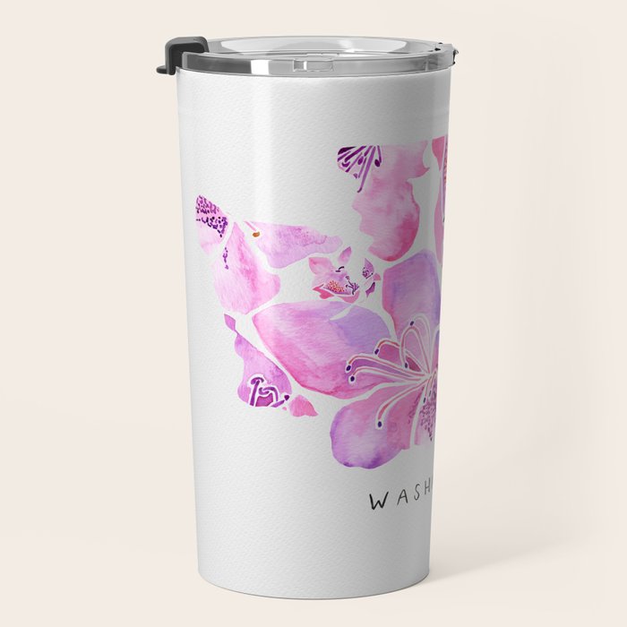 Washington State Rhododendron Travel Mug Gallery Image 3