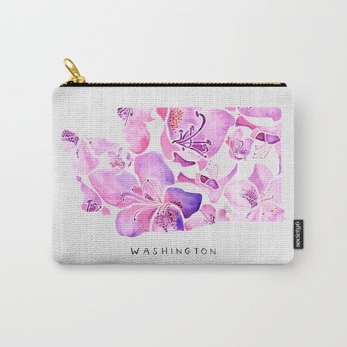 Washington State Rhododendron Carry All Pouch Gallery Image 1