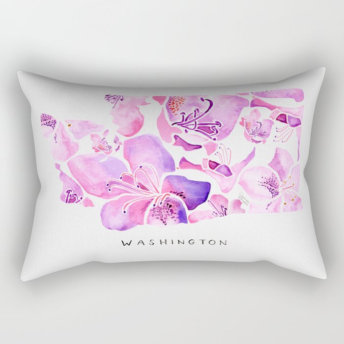 Washington State Rhododendron Rectangular Pillow Gallery Image 2