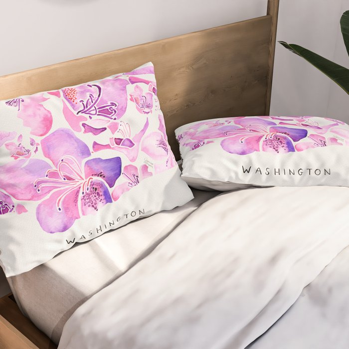 Washington State Rhododendron Pillow Sham Gallery Image 2