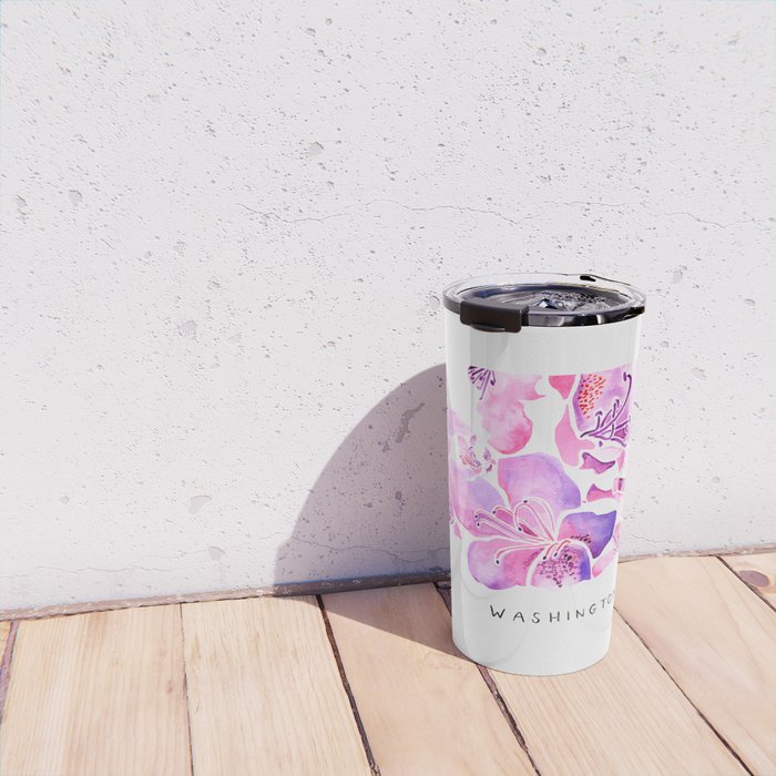 Washington State Rhododendron Travel Mug Gallery Image 4
