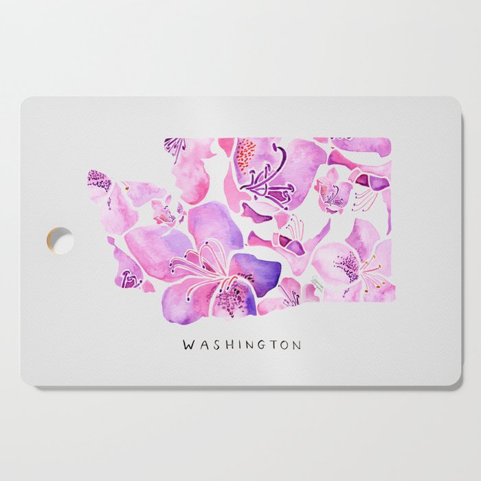 Washington State Rhododendron Cutting Board Gallery Image 1