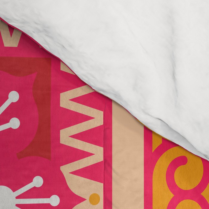Talavera Mexican Tile - Hot Pink & Orange Palette Comforter Gallery Image 4