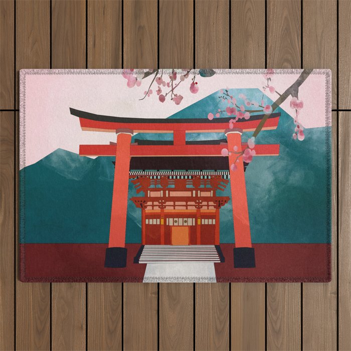 kyoto japan travel Outdoor Rug Gallery Image 1