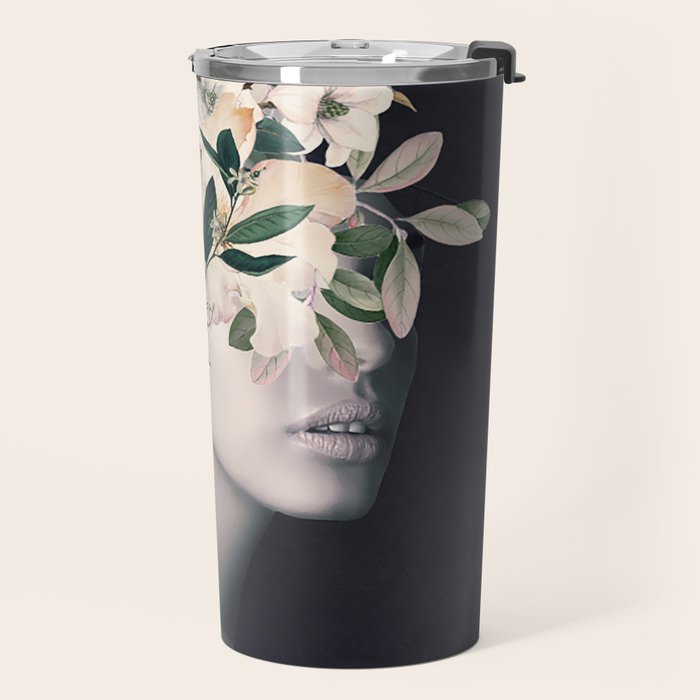 WOMAN WITH FLOWERS 23 Travel Mug Gallery Image 2