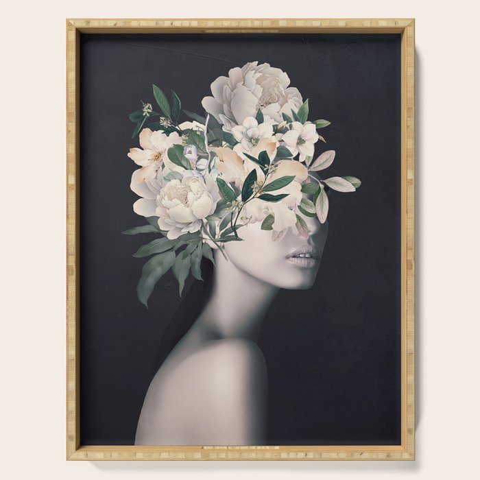 WOMAN WITH FLOWERS 23 Serving Tray Gallery Image 1