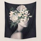 WOMAN WITH FLOWERS 23 Wall Tapestry Gallery Image 4