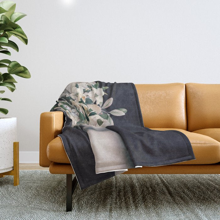 WOMAN WITH FLOWERS 23 Throw Blanket Gallery Image 1