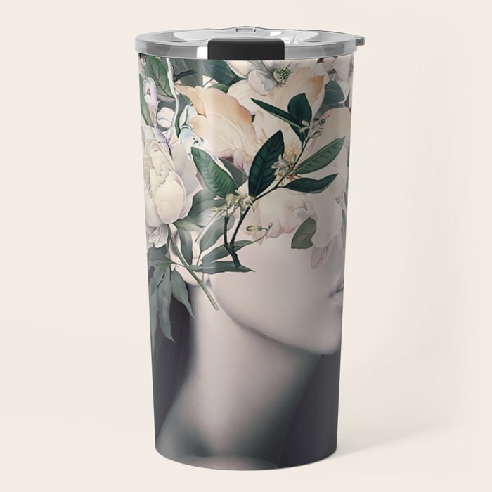 WOMAN WITH FLOWERS 23 Travel Mug Gallery Image 1