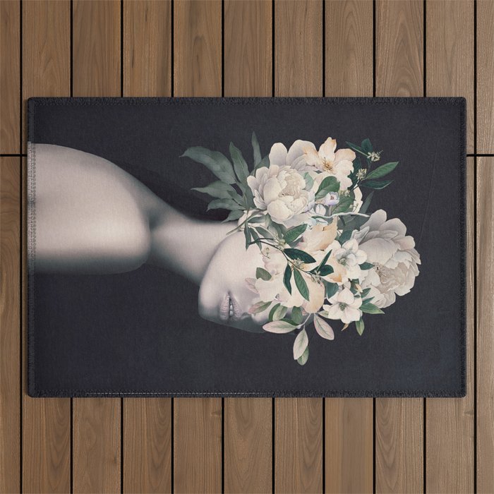 WOMAN WITH FLOWERS 23 Outdoor Rug Gallery Image 1