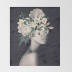WOMAN WITH FLOWERS 23 Throw Blanket Gallery Image 2